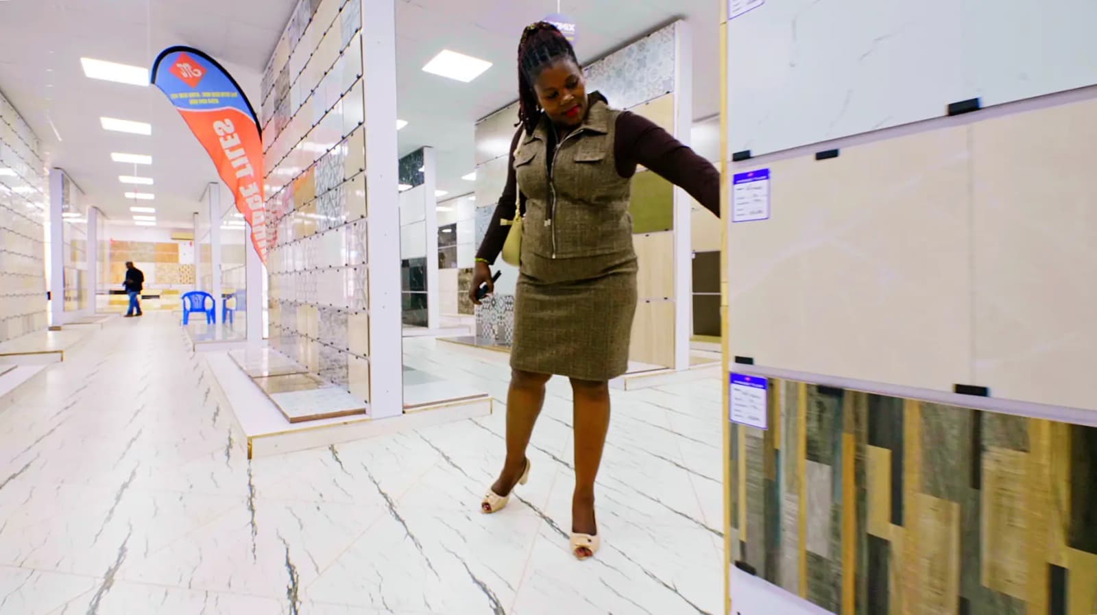 Lady in the show room